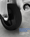 Close-up of swivel wheel on 35 Inch Long By 21 Inch Wide Aluminum Platform Truck Foldable Cart With 800 Lb Capacity showing wear-resistant design.