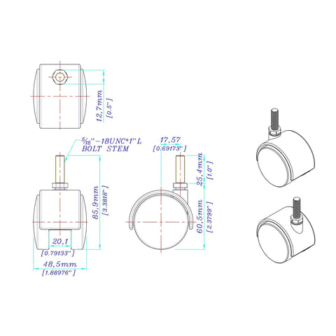 Top Shelf Hooded Twin Wheel Casters 4 Pack 2 Inch Black Nylon And Zinc Plated Steel Heavy Duty 360 Degree Swivel 5 16 Threaded Stem For Rolling Toolboxes And Shop Carts No Sweat
