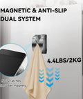 Magnetic Towel Hook Holder Set For Refrigerator And Kitchen Super Strong Magnets Keep Towels Secure Stainless Steel Dish Rag Hanger