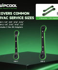 Pro Grade Heavy Duty HVAC Service Wrench Set With Refrigeration Ratcheting Wrenches And 2 Hex Bit Adapters on display
