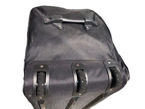Gothamite 36-inch rolling duffle bag, black, heavy-duty nylon with three wheels and top carry handle