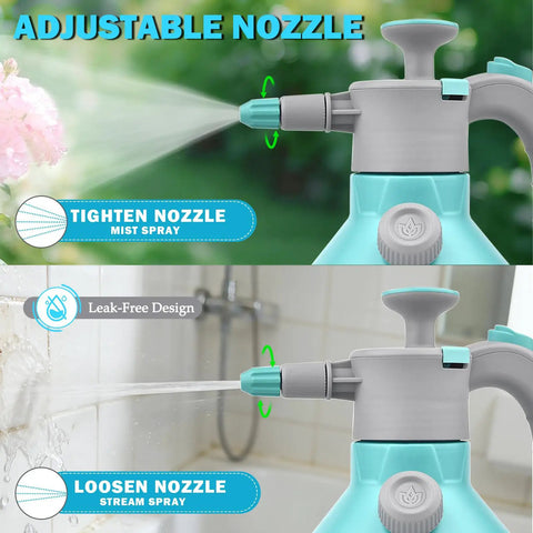Half Gallon Garden Hand Pump Sprayer With 360 Degree Spray Rod Adjustable Nozzle Leak Proof Design Safety Valve in use