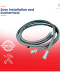 Replacement Hose Drain Assembly For LG Washer AEM69493808 PS11760658 coiled on display with premium quality badge.