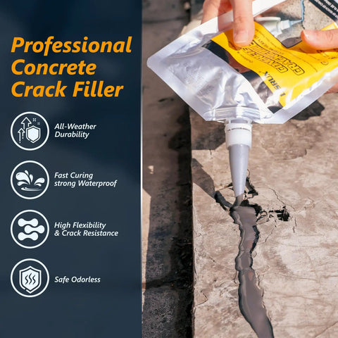 Person applying High Elasticity Concrete Crack Filler Self Leveling Quick Drying Waterproof Cement Crack Repair For Driveways Walkways