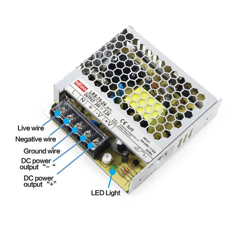 Close-up of 24V DC power supply unit for Beefy 5 Axis CNC Controller System Offline Standalone DDCS Expert V2.1 PLC Motion Control