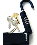 Weather Resistant Hanging Key Safe Lock Box For Realtors Real Estate Pros And Vacation Rentals Resettable Combination Secure Key Storage Portable Box For House Keys with open shackle and keys