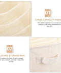 Beige Linen Cotton Seven Grid Folding Clothes Organizer Box Durable Closet Storage Bin For Tidy Wardrobe Vibes with large capacity design.