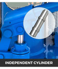 Heavy Duty 10 Ton Hydraulic Toe Lift Jack With Air Drive And 22000 Pound Rating showing independent steel cylinder detail.