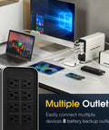 Lithium UPS Battery Backup And Surge Protector With Sinewave Output 1000VA 600W LiFePO4 Battery with 8 outlets on desk