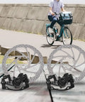 Smooth Mechanical Disc Brake Calipers Metal Pads For Ebike And Folding Bikes Featuring 180mm Front And 160mm Rear Rotors on display