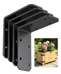 Heavy Duty 3x3x1.2 Inch L Brackets For Wood Shelves, Built Tough, Up To 150 Lbs Support, Black, 4 Pack, Pre Drilled Corner Braces For DIY Shelf Repair, Bowed Shelves, And Strong Shelf Support. black 3x3x1.2 inch steel L brackets for wooden planter box