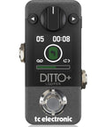 Ditto Plus Looper Pedal Next Gen 60 Minute Recording With 99 Stored Sessions Extend Loop Mode For Long Dubs Auto Cue In Classic DITTO Controls Seamless Multisession Loops For Live Performances And Studio Jams showing front panel and dial