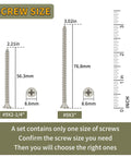Weekend Warrior Size 9 X 3 Inch Flat Phillips Deck Screws With Satin Nickel Coating 300 Piece Coarse Thread Self Tapping Set Includes Magnetic Bit For Backyard Makeovers That Hit Different screw size chart.