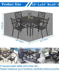 Waterproof Patio Furniture Cover For Square Table And Chairs 55 Inch By 55 Inch By 35 Inch showing fit over furniture