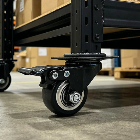 Heavy Duty Silent Caster Wheel Set Built Tough For Daily Grind Features Dead Quiet PU Rollers And Precision Ball Bearings on shop cart