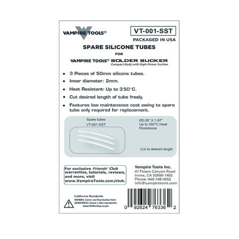 Pro Grade Desoldering Pump Solder Sucker Kit With 4 Spare Silicone Tubes Heat Resistant Nozzle Up To 350C packaging label