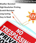 Close-up of a UV-protected aluminum safety sign showing print durability features, not an Indoor Outdoor Trauma First Aid Kit Location Sign 8x12 Aluminum Safety Plaque For Factories Workshops Industrial Zones And Outdoor Emergency Medical Supplies Indication With Crystal Clear Bold Lettering For Quick Access Go To Safety Sign.