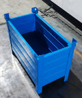 Heavy Duty Steel Storage Bin And Warehouse Turnover Box Built Tough As Nails For Shop Parts Organization Cold Rolled Metal Container With Hella Durable Powder Coating Heavy Load Industrial Workhorse 700X800X500Mm, blue metal crate