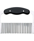 HIC Kitchen crinkle-cut wave slicer with stainless steel blade and black handle, vegetable cutter for waffle fries