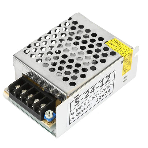 Heavy Duty 12V 2A DC Switching Power Supply Driver for Industrial Equipment and LED Home Lighting Aluminum Alloy Case, Rust Resistant, Durable Build, Reliable Performance, A Real Workhorse for Tough Environments.