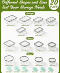 40 Piece Food Storage Containers Set With Lids For Kitchen Organization BPA Free Plastic Meal Prep Containers Leak Proof Design
