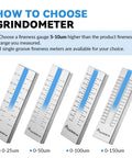 Pro Grade Grindometer Fineness Gauge 0 To 150 Micron Stainless Steel With Single Groove, 4 gauges on display