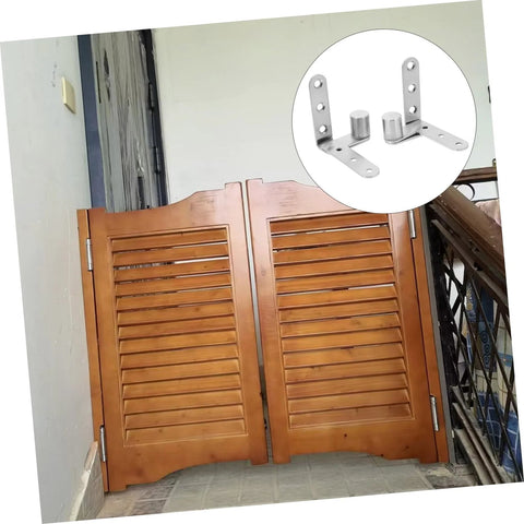 Heavy Duty Stainless Steel Hidden Door Pivot Hinges For Smooth Operation With Automatic Rebound Design illustrated and installed on wooden doors.