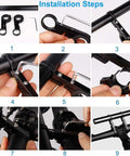Installation steps for Long 11.8 Inch Aluminum Handlebar Extender For 31.8mm And 25.4mm Bike Bars with extra mount bracket.
