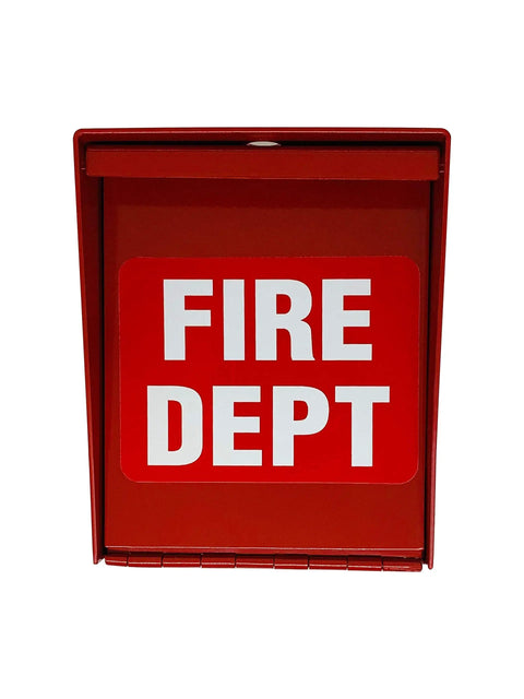 Fire Department Lock Box With Padlock Hole For Quick Gate Access, 14 Gauge Steel, Powder Coated Bright Red Finish