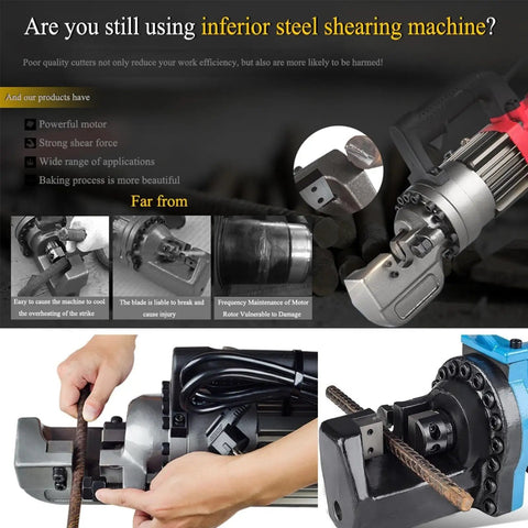 Heavy Duty Portable Electric Hydraulic Rebar Cutter Steel Bar Scissor Shear Tool Fast 1.5s Cutting Speed ergonomic grip and steel bar cutting