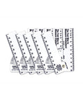 Dead Nuts Reliable Mini Metric Pipe Diameter Caliper And Ruler Set Heavy Duty Vinyl Gauge 5-pack on white background.
