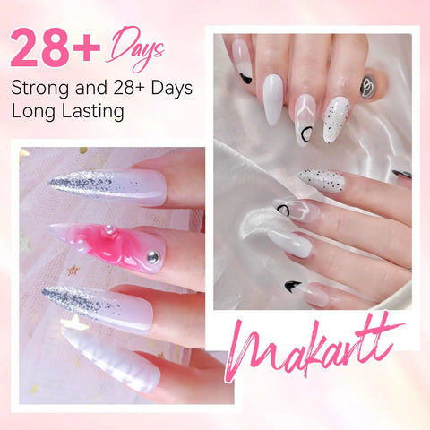 Six Neutral Colors Hema Free Poly Nail Gel Kit For Extension Nails Long Lasting Builder Gel Set showcasing nail art designs
