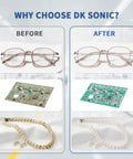 Ultrasonic Cleaner 1.5L 60W Stainless Steel Jewelry And Eyeglasses Cleaner Before and After Results