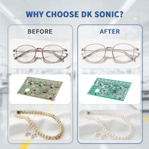 Ultrasonic Cleaner 1.5L 60W Stainless Steel Jewelry And Eyeglasses Cleaner Before and After Results
