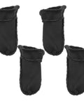 Two Pairs Black Fuzzy Clog Liners Warm Removable Insoles For Indoor Outdoor Wear Size 37 38 Replacement Fur Insert For Cozy Winter Steps With All Day Comfort And Cushioned Support, showing four black liners on a white background