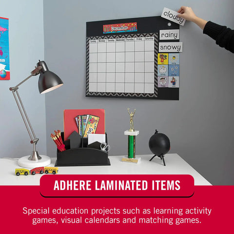Heavy Duty Adhesive Hook And Loop Dots For Smooth Surfaces Medium Black 3/4 Inch Circles 200 Pack on wall calendar setup.