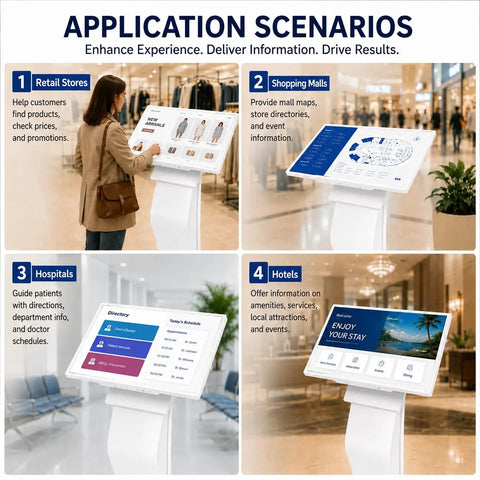 Kickass 43 Inch Windows Touch Screen Kiosk Featuring Smooth Operator Performance for retail, mall directories, hospitals, and hotels.
