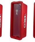 Tough As Nails Red Surface Mount Fire Extinguisher Cabinet 3 Pack Pull Panel Lock Box Weatherproof Outdoor Guard For Five Pound Units, red polymer design.