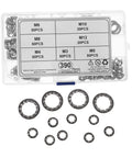 390 Count Serrated Tooth Lock Washers Set M3 To M10 Stainless Steel Heavy Duty Push On Locking Fasteners Kit