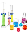9 Piece Borosilicate Glass Labware Set With Beakers Erlenmeyer Flasks And Graduated Cylinders Heat Resistant Chemistry Gear