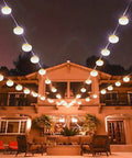Outdoor patio with Industrial Grade Construction String Lights LED For Job Sites Renovations Extendable 200 Foot Portable Lighting