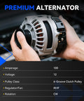 Corolla 1.8L Alternator Replacement 100 Amp 12V 6 Groove Clutch Pulley for 2009 2011 Corolla Matrix Vibe and 08 14 Scion xD