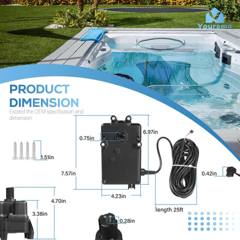 Yoursme CVA-24T valve actuator with 25 ft cable, black plastic housing for 24VAC control of 2/3-port irrigation valves