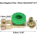 Top Post Battery Disconnect Switch Kit For Boat Or Car Knob Style Quick Master Isolator in brass with green knob