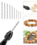 32 Piece Pin Vise Hand Drill Set For Jewelry Making And Mini Crafting Kit With 0.8 To 3.0 mm Twist Drill Bits and beading detail