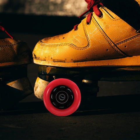Red 92A Quad Roller Skate Wheels Replacement For Speed Skates Indoor Outdoor Use Grippy Anti Slip PU PP Wheels Stable