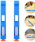 Awesome 2 Piece Adjustable Woodworking Cutting Positioner Plastic Hold Down Clamps For Fast Setup Electric Cutting Guide and Base Tool Upgrades, blue adjustable clamps detail.