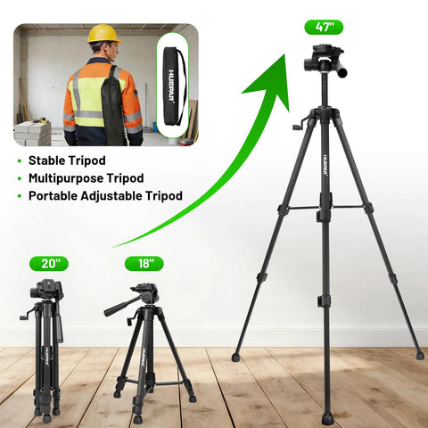 Pro Grade Adjustable Laser Level Tripod Extends Up To 62 Inch for 3D 4D and line lasers with height measurement in home setup