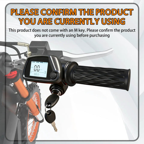 48V Throttle And LCD Speedometer Display For Electric Dirt Bike Without M Button, black handle with digital gauge