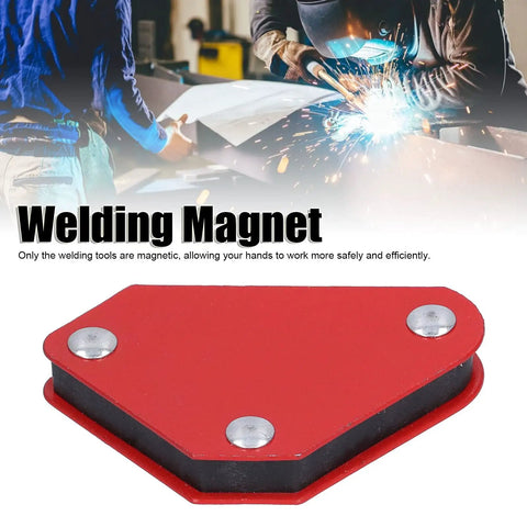 Portable Welding Magnet Kit With Magnetic Holder Set for Multi Angle Fixation Heavy Duty Angles and welder in background
